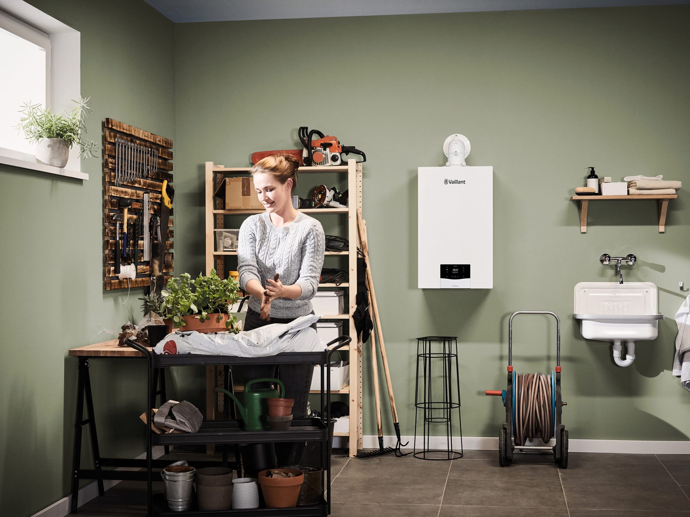 A Vaillant boiler installed in a utility room